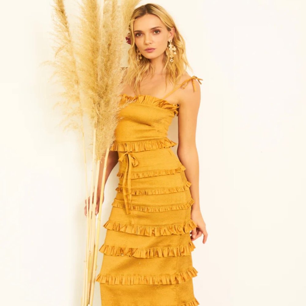 V. Chapman The Lily Dress in Chai Tea